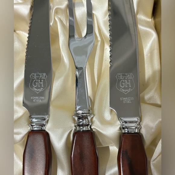 Vintage Glo-hill GH the Connoisseurs Choice Carving Set with Steak Knives - Picture 9 of 10